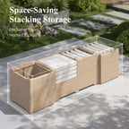 Captiva Designs Outdoor Sectional Wicker Rattan Conversation Set for Garden and Backyard
