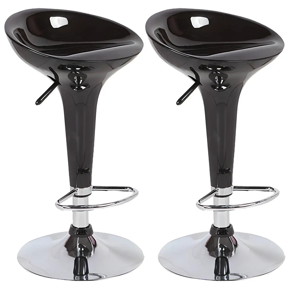Plastic Chrome Swivel Bar Stool Height Adjustable