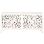 Raura 2 Shelf 2 Door Media Stand - MED5300 - White Washed - Safavieh