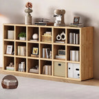 Modern Horizontal Wood 8-Cube Natural Finish Bookcase