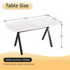 GDFStudio Daniela Modern Tempered Glass Rectangular Dining Table with Marble Design and Metal Legs