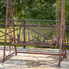 Iron Swing Bench Tserovani in Bronze - 57.5x35x91