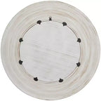 35x35 Wooden Wall Mirror with White Wash Effect Cream - Olivia & May: No Assembly, MDF Frame, Indoor Use