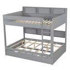 Luxystar Modern Full over Full Bunk Bed with Shelves and Trundle