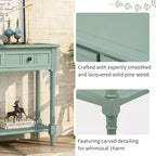 The Misty Moon Daisy Series Console Table Traditional Design with Two Drawers and Bottom Shelf (Espresso)