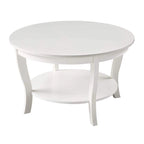 Convenience Concepts American Heritage Round Coffee Table with Shelf