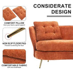 Upholstered Couch with Golden Metal Legs Club Loveseat Sofa for Living Reading Room ,Bedroom ,Apartment, Small Space Dorm