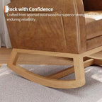 Modern Soft Rocking Chair with Pillow & Side Pockets, for Living Room, Bedroom