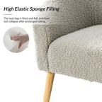 Sheila Modern 30 W Boucle Armchair with Solid Wood Legs Set of 2 by HULALA HOME