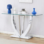 Modern and simple rectangular glass console table
