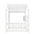 Twin/Full Size House Platform Bed Frame Toddler Floor Bed Kids Montessori Bed Playhouse Bed with Storage Shelf - ModernLuxe