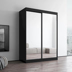 Mirrored 2-Door Wardrobe Armoire with High-Gloss Finish | 47 or 59 Wide