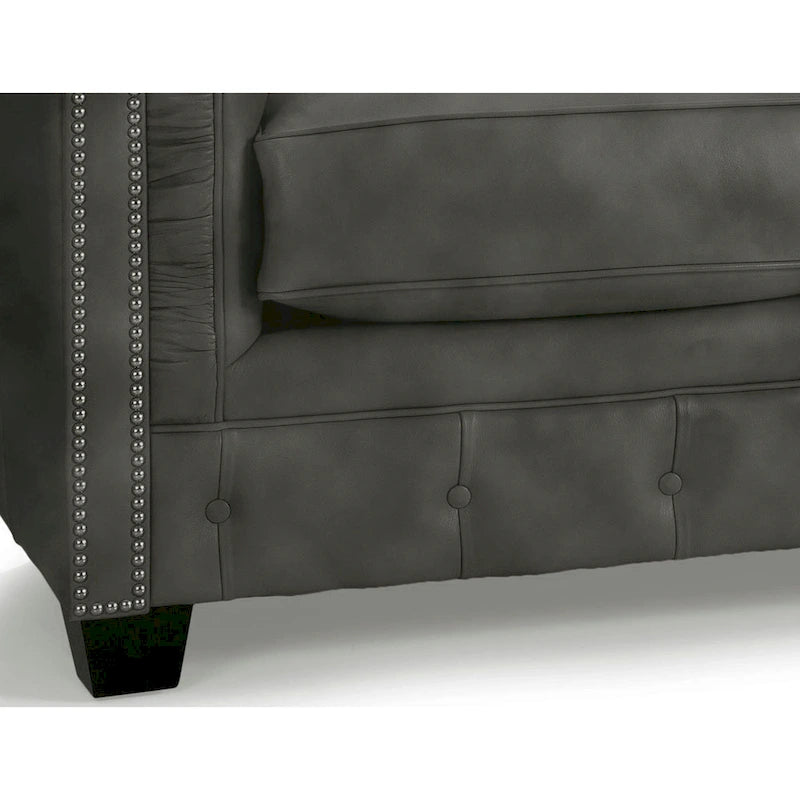 Hancock Tufted Top Grain Italian Leather Chesterfield Sofa - 31 H x 86 W x 40 D