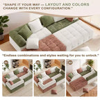 110.23 in. W Colorblock Modular 4-Seater Chenille Sofa with Curved Armrests