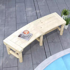 Outsunny Wooden Garden Bench, Semicircular Round Outdoor Tree Bench, Wrap Around Park Bench