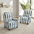 2 Set Modern Padded Seat Recliner Chair with PU Leather/Fabric