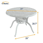 5-Piece Cast Aluminum Patio Dining Set with 4 Swivel Chair