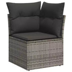 vidaXL 4 Piece Patio Sofa Set with Cushions Poly Rattan Acacia