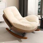 Scandinavian Upholstered Rocking Chair with Optional Ottoman