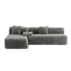 Cloud Sectional Sofa, Modern Upholstered Couch with 2 Throw Pillows, Free-Combined Sofa, Modular Sectional L Shaped Couch