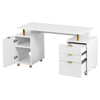 Modern Executive Floating Desk with 3 Drawers & Sleek Work Surface
