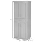 Modern Kitchen Pantry Freestanding Cabinet Cupboard with Doors and Drawer, Adjustable Shelving