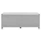 Whisen Rustic Wood Storage Bench, Entryway Shoe Bench with Removable Cushion, Adjustable Shelves