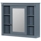 36 Modern Bathroom Vanity with Top Sink and Mirror Cabinet,2 Doors and 2 Drawers