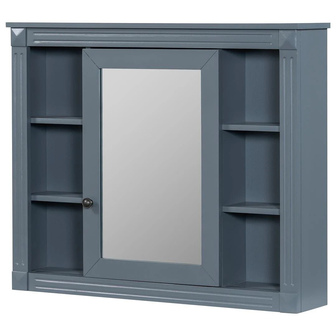 36 Modern Bathroom Vanity with Top Sink and Mirror Cabinet,2 Doors and 2 Drawers