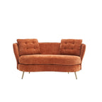 Upholstered Couch with Golden Metal Legs Club Loveseat Sofa for Living Reading Room ,Bedroom ,Apartment, Small Space Dorm