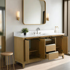Vanity Art Bathroom Vanity with Ceramic Sink and Engineered Marble Top