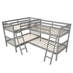 Whisen Twin-Over-Twin L-Shaped Bunk Bed with Ladder
