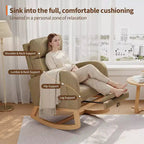 Modern Soft Rocking Chair with Pillow & Side Pockets, for Living Room, Bedroom
