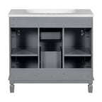 36 Modern Bathroom Vanity with Top Sink and Mirror Cabinet,2 Doors and 2 Drawers