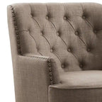 Moser Bay Mignon Velvet / Linen 30 Wide Tufted Wingback Accent Chair