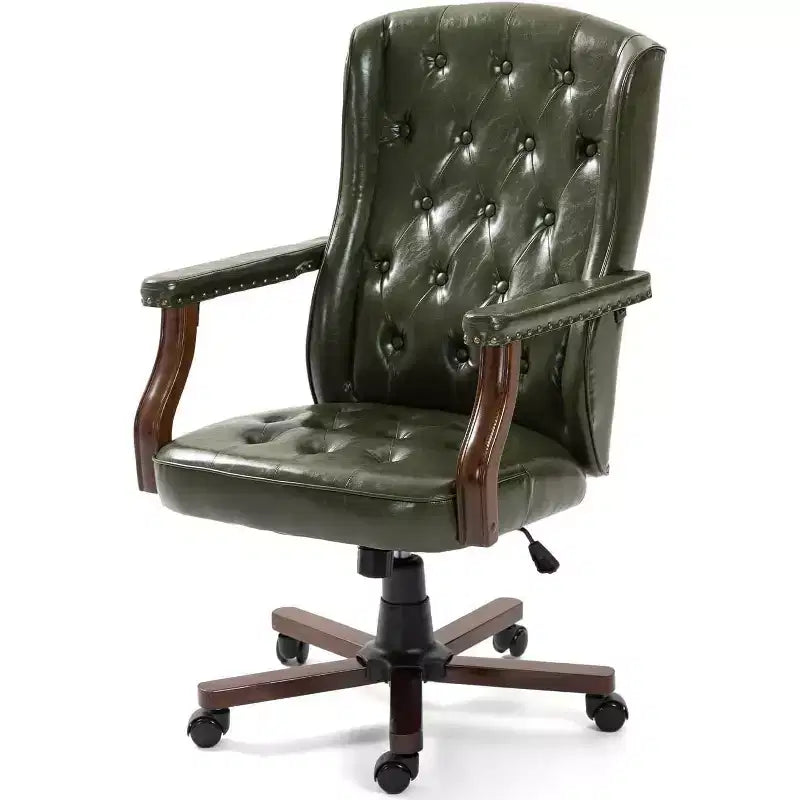 Executive Office Chair with Wingback Design and Swivel for Home Office