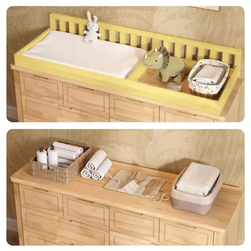 Homsee Solid Pine Wood Diaper Changing Table & Dresser: Removable Station,Drawer Storage, All-in-One Nursery Essential for Parents