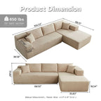 Modern Upholstery Chaise Sofa with Pillows for Living Room