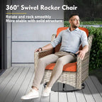 XIZZI 9-piece Outdoor Patio Furniture Conversation Set with Swivel Chair