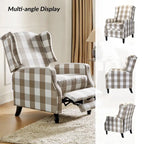 Mid-Century Modern Manual Pushback Recliner with Wingback Design