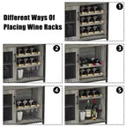 DobleePy Bar cabinets, wine cabinets, sideboards, adjustable shelves, suitable for small bar cabinets in kitchens and restaurants,Retro color