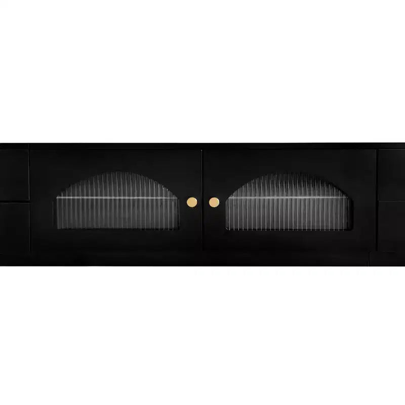 TV Stand for 95 TV, Extra Long Media Console with 2 Doors & 4 Drawers, Large TV Storage Cabinet Entertainment Center with Fluted Glass Doors