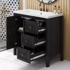 36 Inch Bathroom Vanity with Ceramic Sink Bathroom Storage Cabinet with 2 Doors amd 3 Drawers 2 Doors
