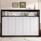 Twin Size Murphy Bed with Shelves, Metal Wall Bed with Foldable Design for Small Space