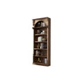 94 Traditional Tall Wood Bookcase with Storage Stratton Collection Brown - Martin Furniture