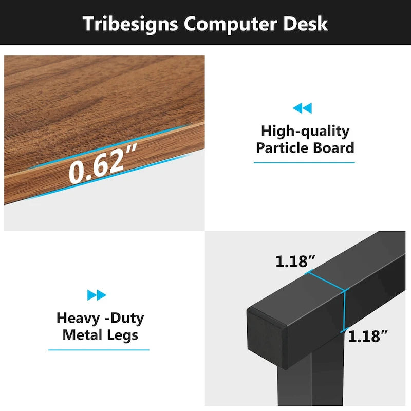 47 Inch Modern Computer Desk with Hutch and Bookshelf