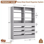 Closet Organizer System with Wood Drawers and Shelves