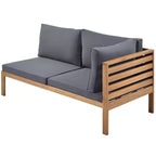 Polibi Acacia Corner Outdoor Sofa Set with Matching Coffee Table