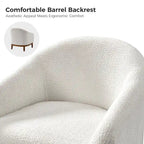 Augus Modern Boucle Accent Barrel Chair with Solid Wood Legs by HULALA HOME