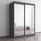 Mirrored 2-Door Wardrobe Armoire with High-Gloss Finish | 47 or 59 Wide